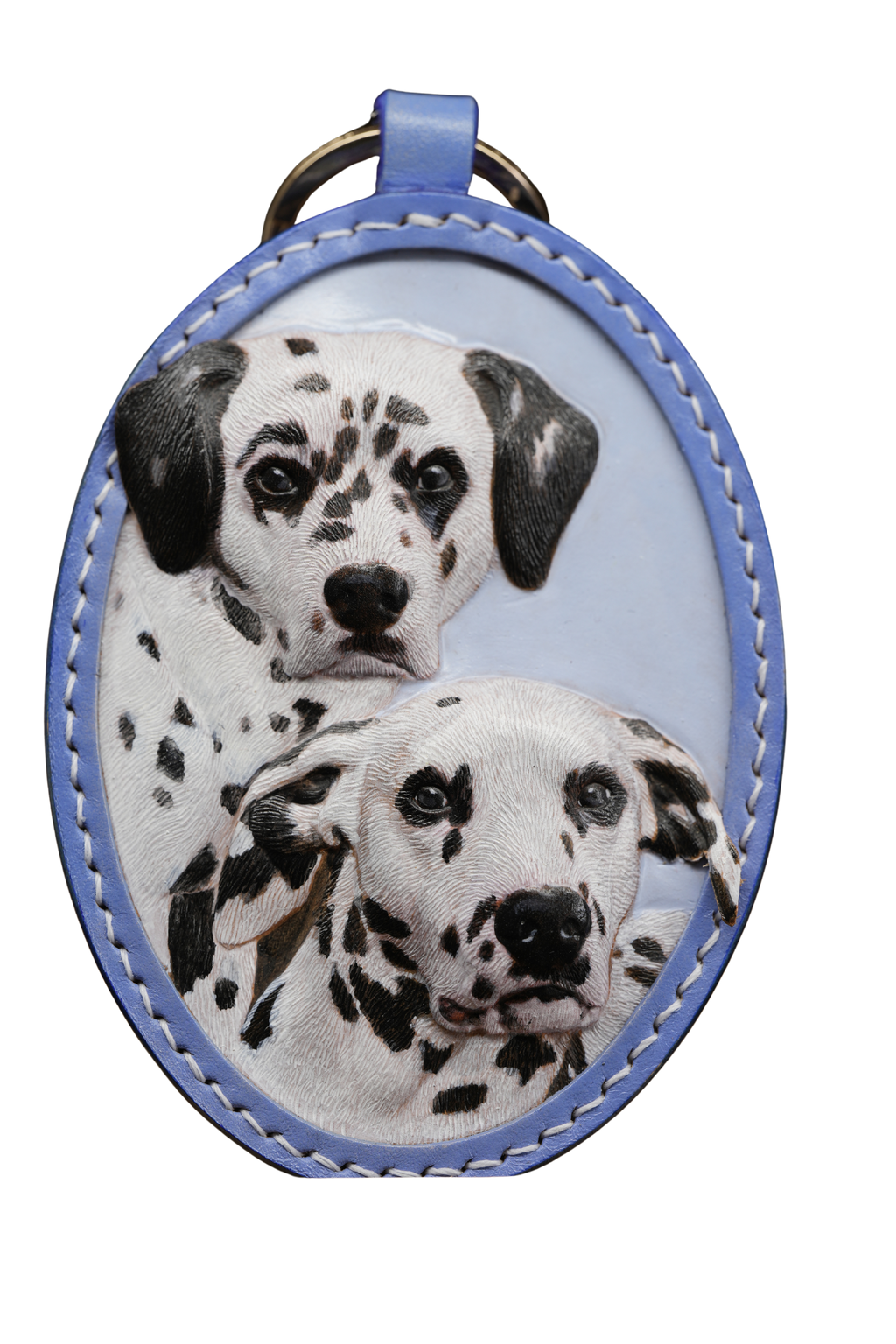 EverPaw Hand Carved Custom Pet Portrait Leather Keychain | Personalized Dog Cat Memorial Gift From Photo