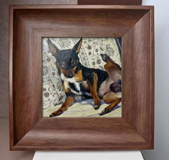 100% hand-painted watercolor pet portrait, original handmade framed pet memorial wall art by Everpaw