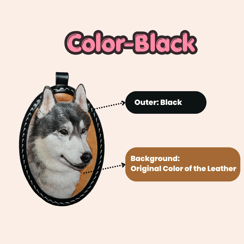 EverPaw Hand Carved Custom Pet Portrait Leather Keychain | Personalized Dog Cat Memorial Gift From Photo
