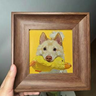 100% hand-painted watercolor pet portrait, original handmade framed pet memorial wall art by Everpaw